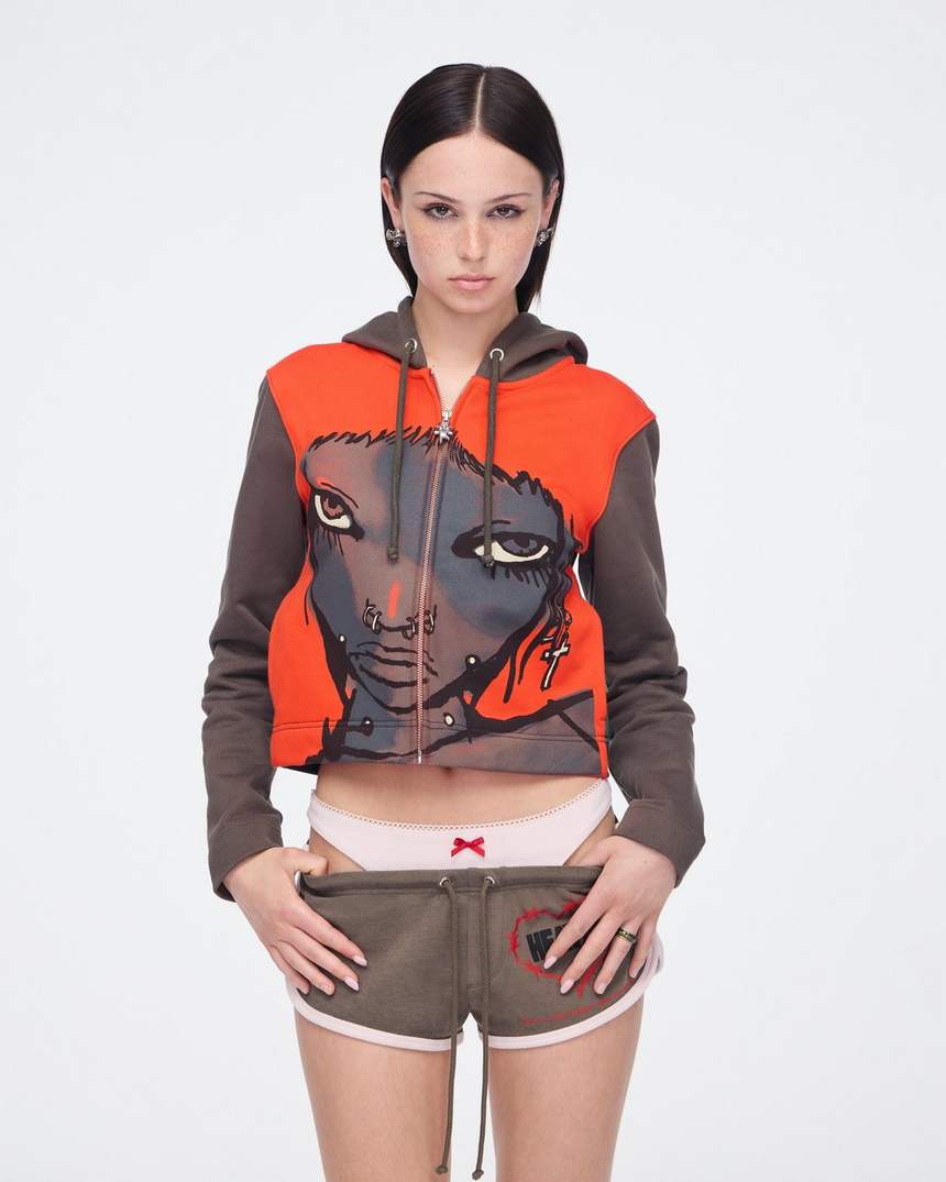 bluza z kapturem smitten zapinana na zamek