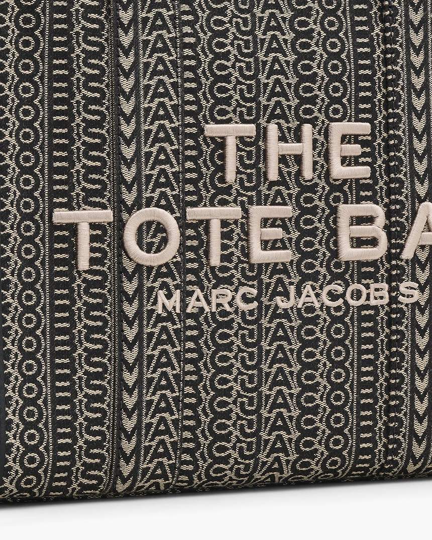 torba typu tote średniej wielkości z monogramem żakardowym