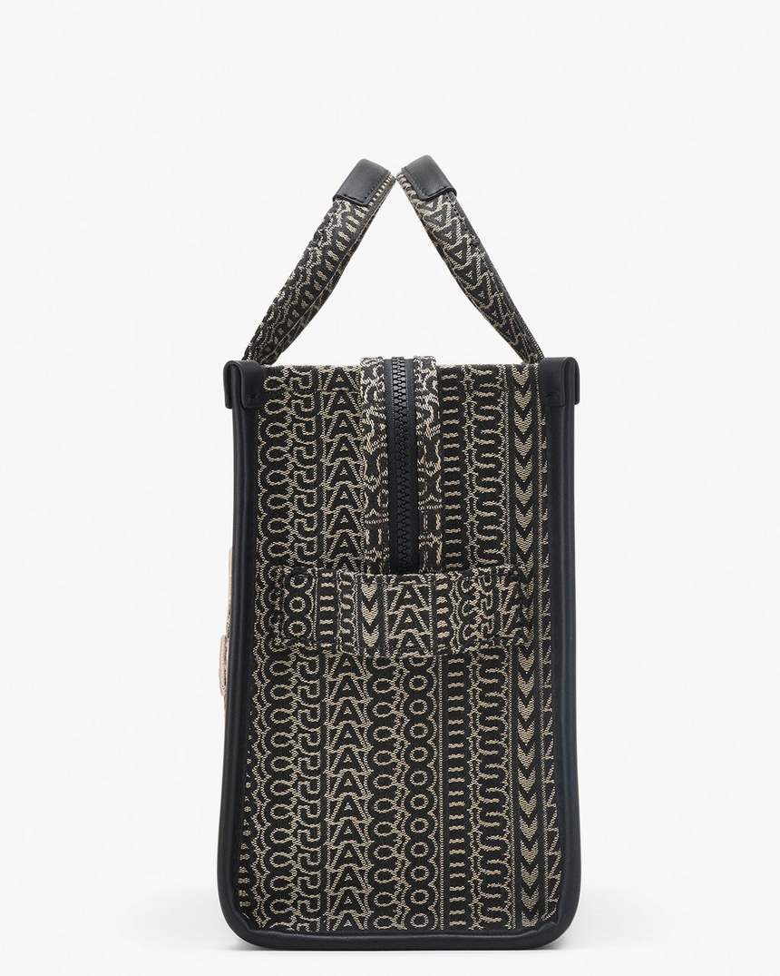 torba typu tote średniej wielkości z monogramem żakardowym
