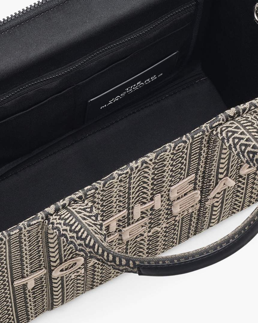 torba typu tote średniej wielkości z monogramem żakardowym